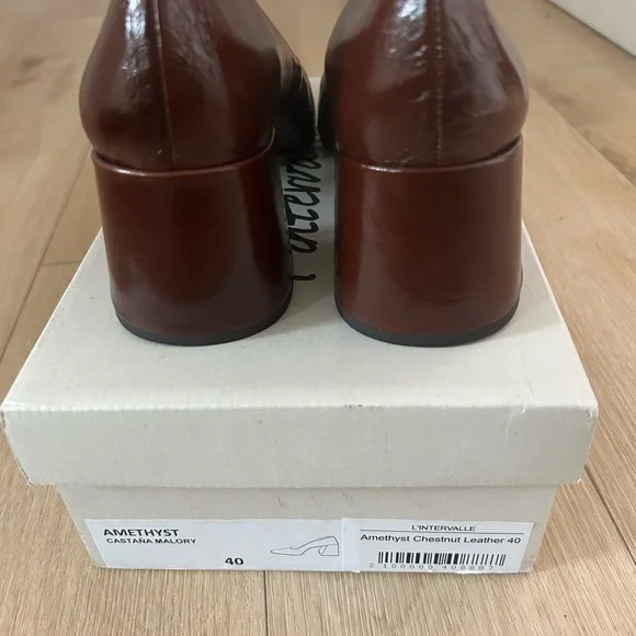 LINTERVALLE - Leather square high heels - Picture 4 of 5